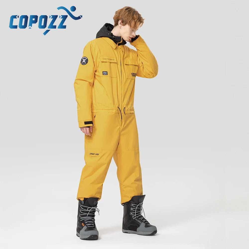 COPOZZ-traje de esquí de invierno para hombre y mujer, monos de esquí cálidos e impermeables, deportes al aire libre, Snowboard, mono de esquí de una pieza, ropa de esquí