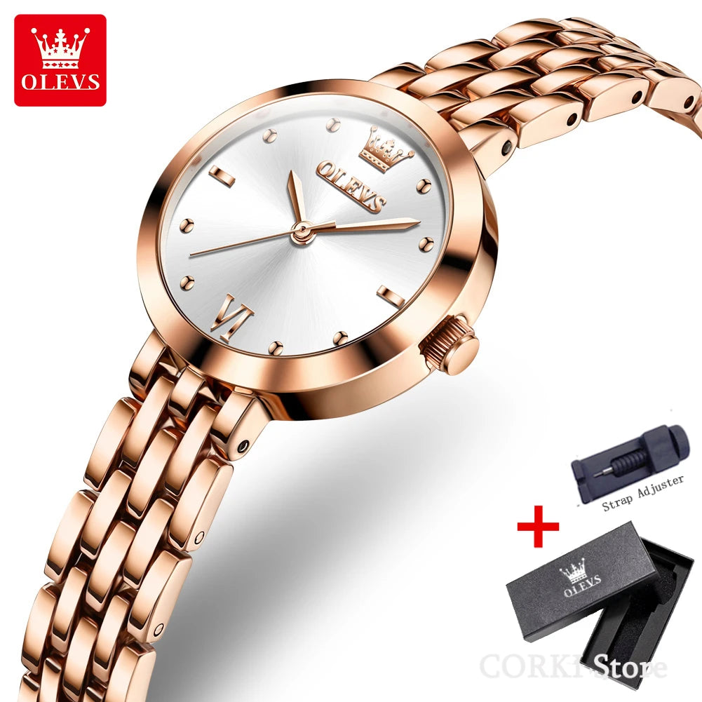 Relojes de lujo para mujer OLEVS 9992, elegante reloj dorado de lujo para mujer, reloj de pulsera de cuarzo resistente al agua, Relojes Para Mujer