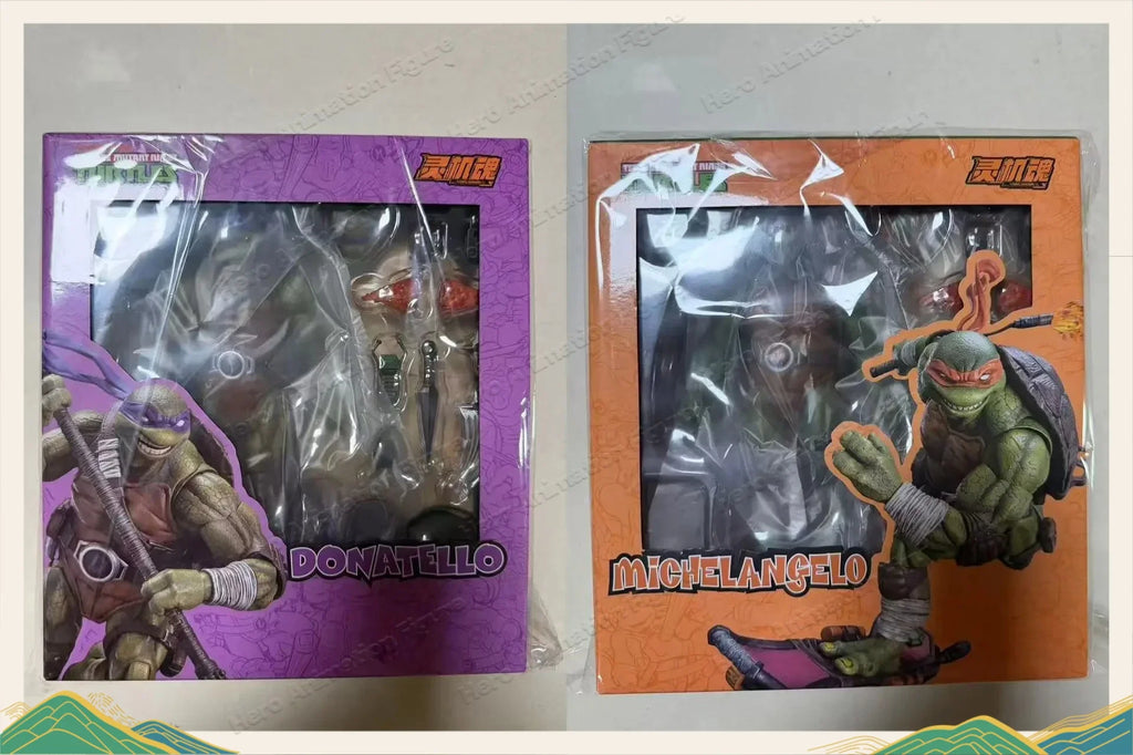In Stock Original Ling Jihun 1/12 Scale TMNT Ninja Raphael + Leonardo Double Set Toy Collection Gift