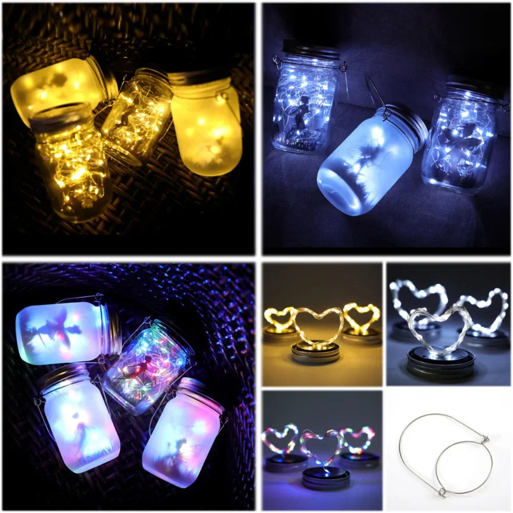 Luz solar para tarro de cristal, farol solar con luces de hadas, impermeable IP65, lámpara solar colgante y de pie, adorno de jardín para patio y césped