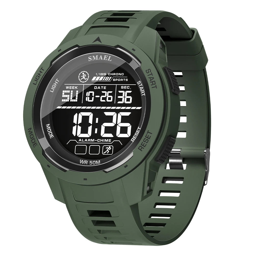 Reloj digital SMAEL 8105, reloj deportivo LED para hombre, resistente al agua 50m, cronómetro con luz para hombre