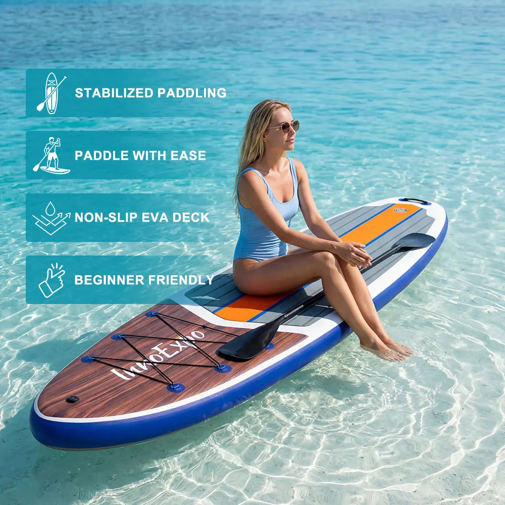InnoExpo Tabla de Paddle Surf Inflable de 350*89*15cm, Tabla de Surf SUP Antideslizante para Deportes Acuáticos, Tabla de Paddleboard ISUP