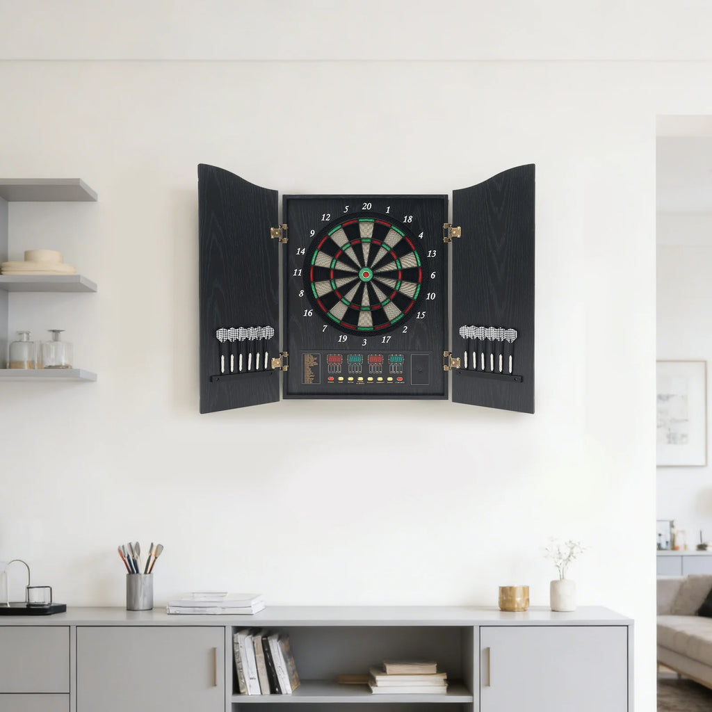Wall-mounted Electronic Dart Machine LED Displays Electronic Dartboard Set with 12 Darts+88 Dart Heads for 16 Players 243 Games House Parties and Pubs