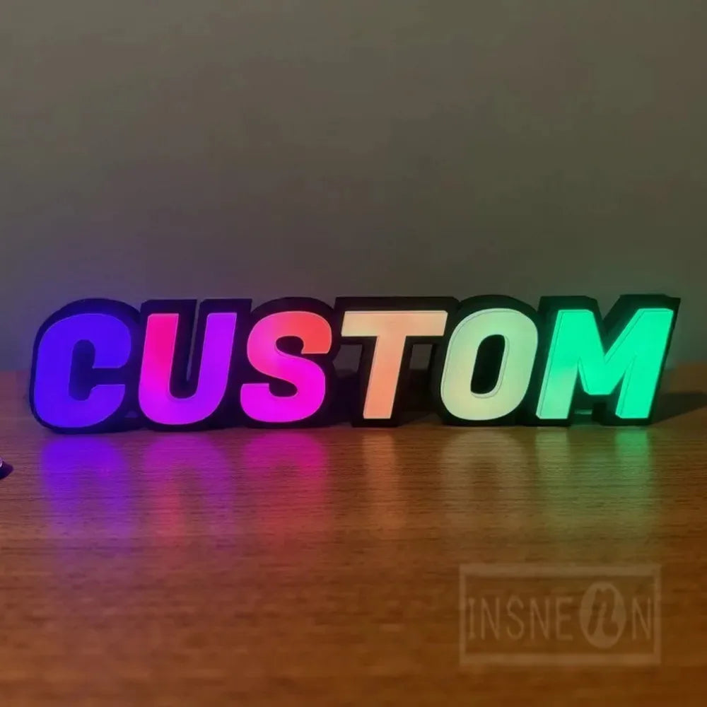 Letrero de metal RGB personalizado con letras LED luminosas para exteriores, letrero de tienda, letrero publicitario 3D de acrílico para decoración de negocios
