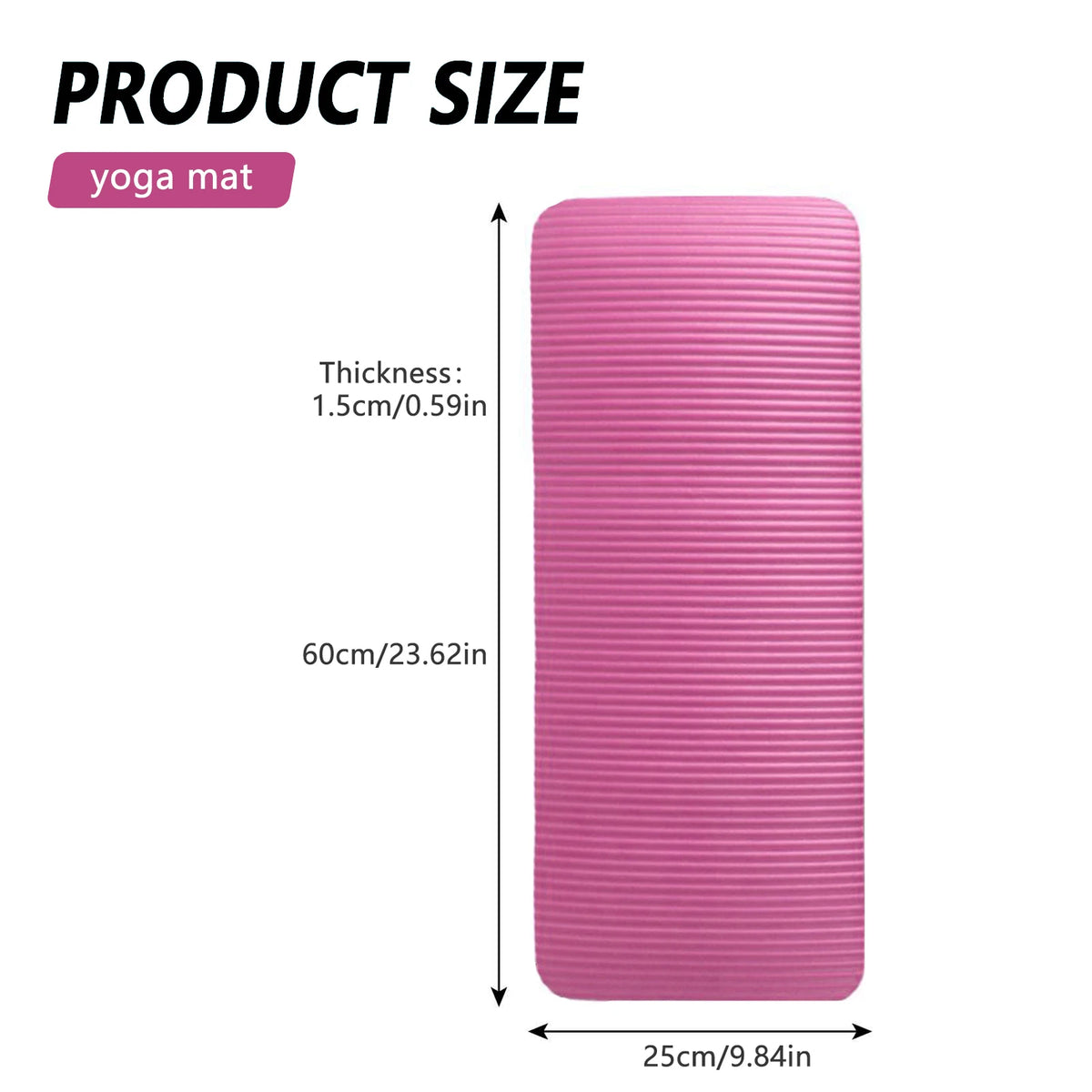 Mini esterilla de Yoga Premium, estera de ejercicio de Pilates suave con absorción de impacto para Yoga en casa, estiramiento de Pilates, 60x25x1,5 cm