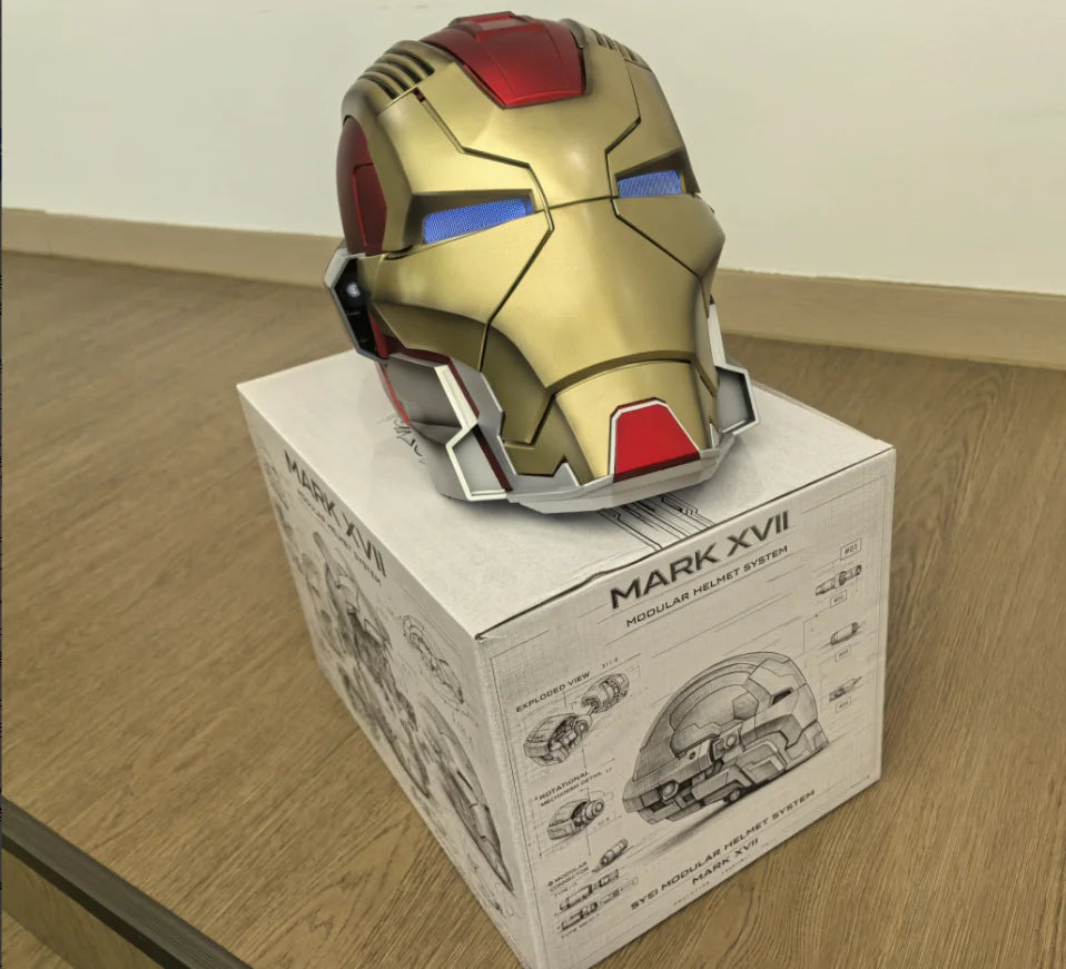 En Stock: Casco de Iron Man Mark17 con Control por Voz, Apertura y Cierre Automático Eléctrico, Máscara Mecha Usable, Regalo Personalizado para Fans