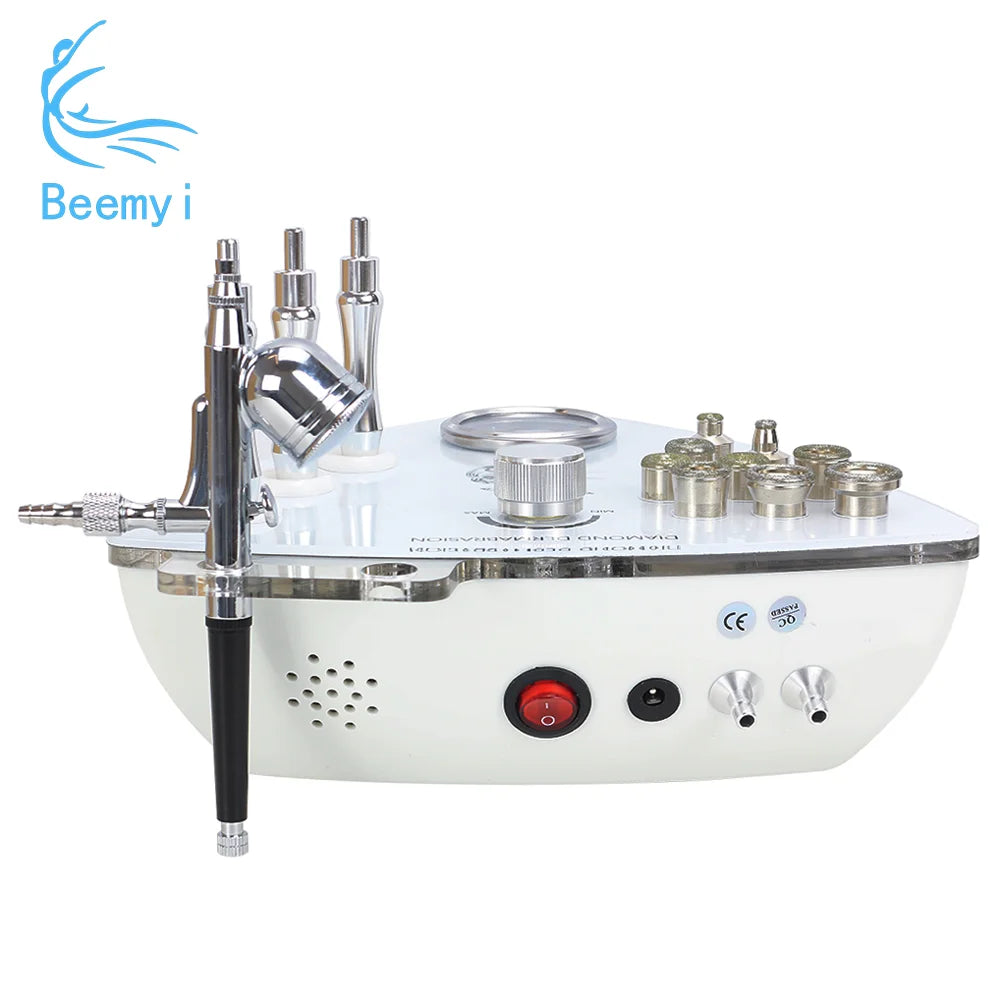 Máquina Microdermoabrasión Diamante 3 en 1 Vacío 65-68cmHg Exfoliación Peeling Hidratación Facial