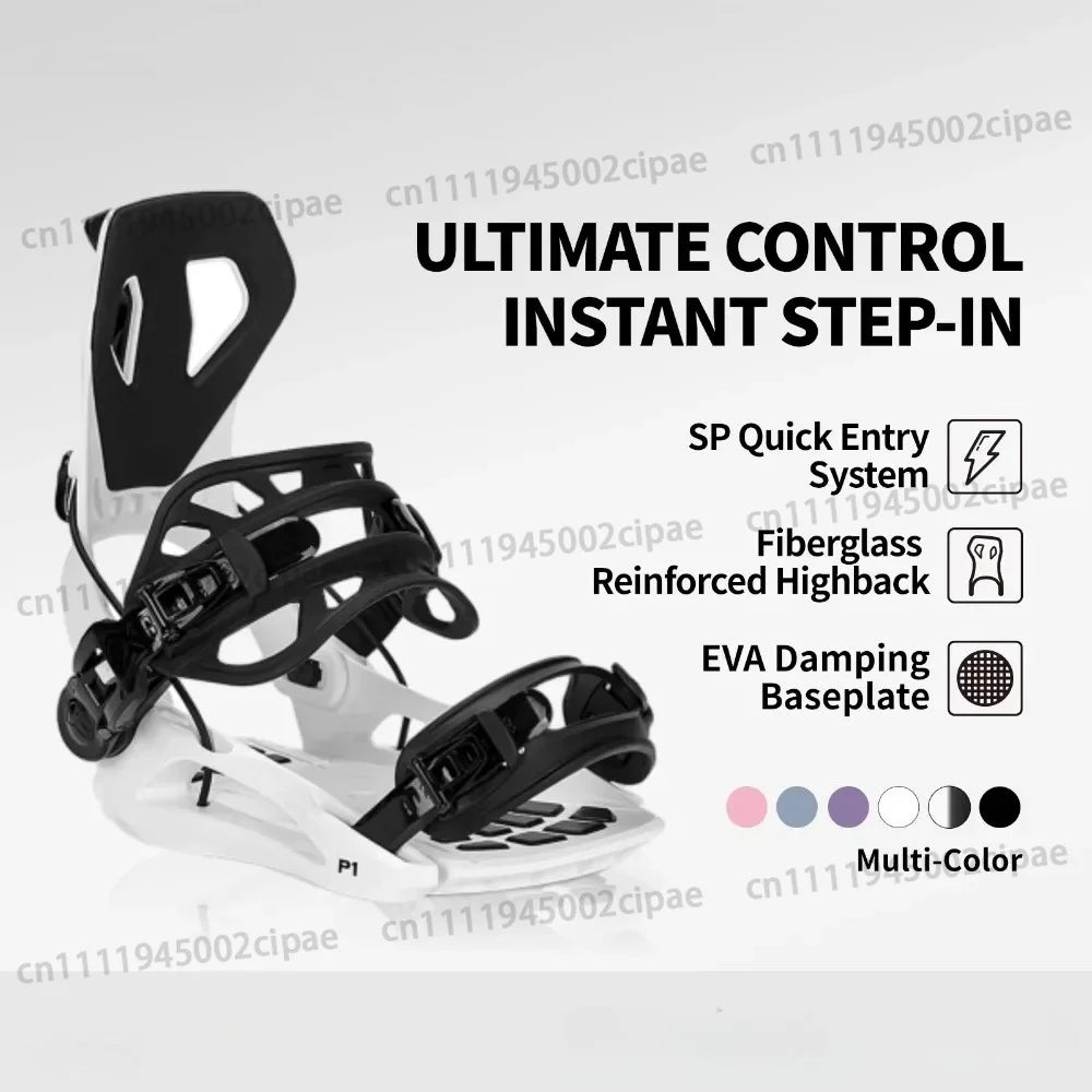 Fijaciones de Snowboard de Acceso Rápido, Ajustables, Ligeras, para Hombres, Mujeres y Principiantes, Aptas para Todo Tipo de Montaña