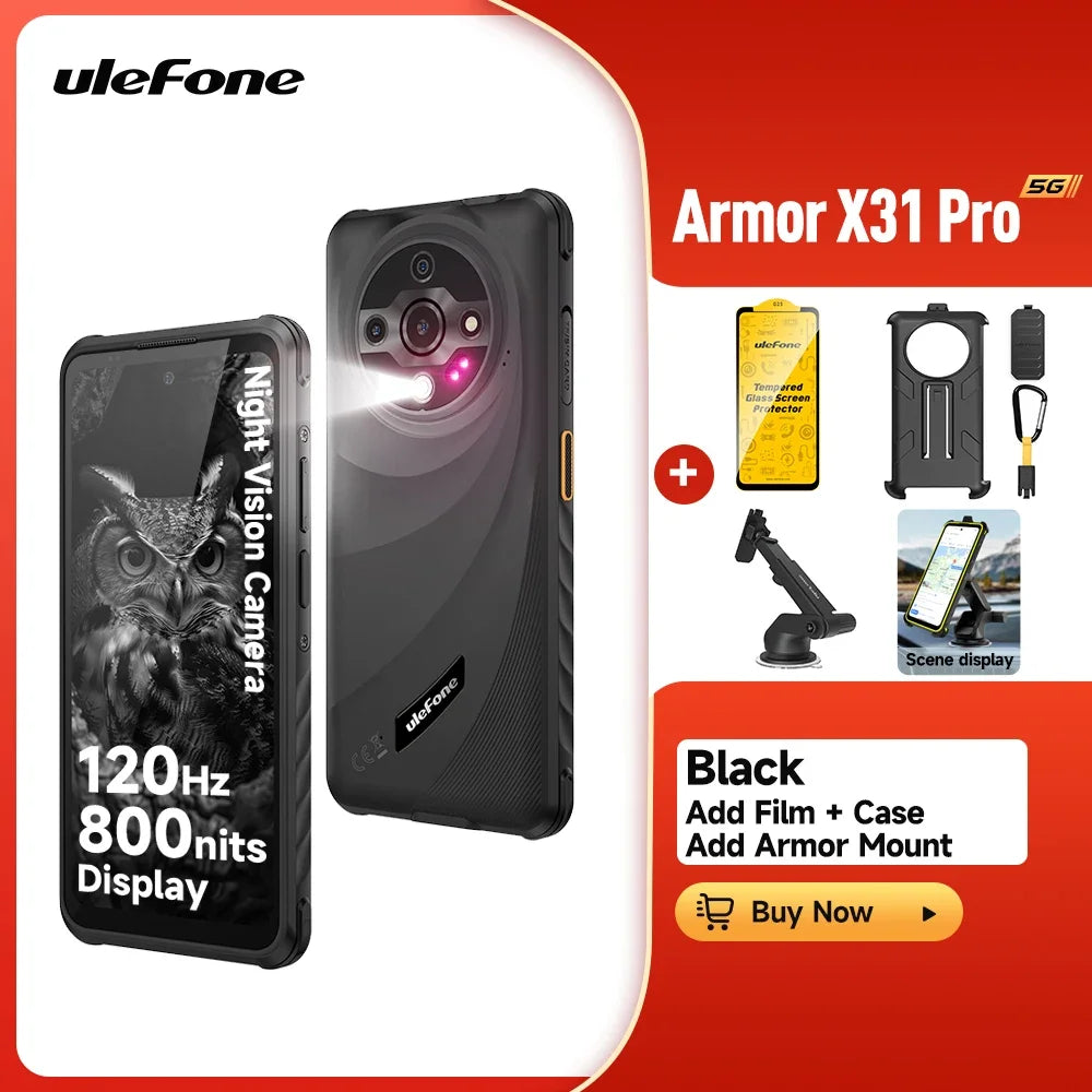 Teléfono resistente Ulefone Armor X31 Pro 6,56'' Hasta 16GB+256GB 6050mAh NFC Smartphone Android 14