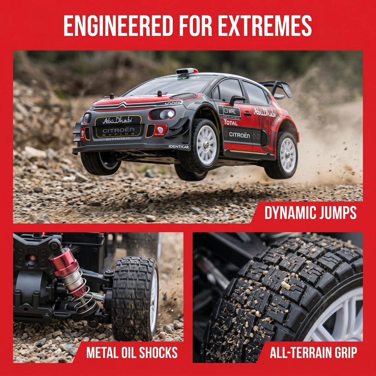 HYPER GO RC MJX 14303 Coche de Derrape de Alta Velocidad de 42 KM/H con Giroscopio - Juguete Eléctrico 4WD Profesional 1/14 con Control Remoto, Coche Todoterreno con Motor de Escobillas, Camiones Monstruo, Regalos para Adult