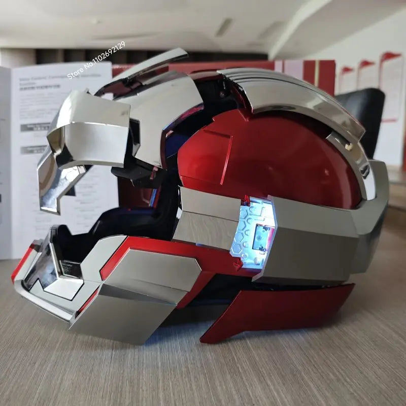 Casco de Iron Man KBGO, Juguete Eléctrico Mk5 Actualizado, Mk17, Control por Voz de Jarvis, Modelo con Apertura y Cierre Automático, Colección de Máscaras