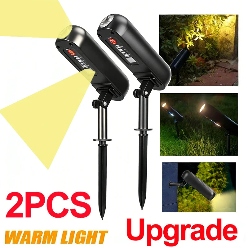 Luz solar LED para exteriores, aplique solar de pared, luz de jardín verde con clasificación IP65, focos solares, luces ascendentes solares para árboles, senderos y patios