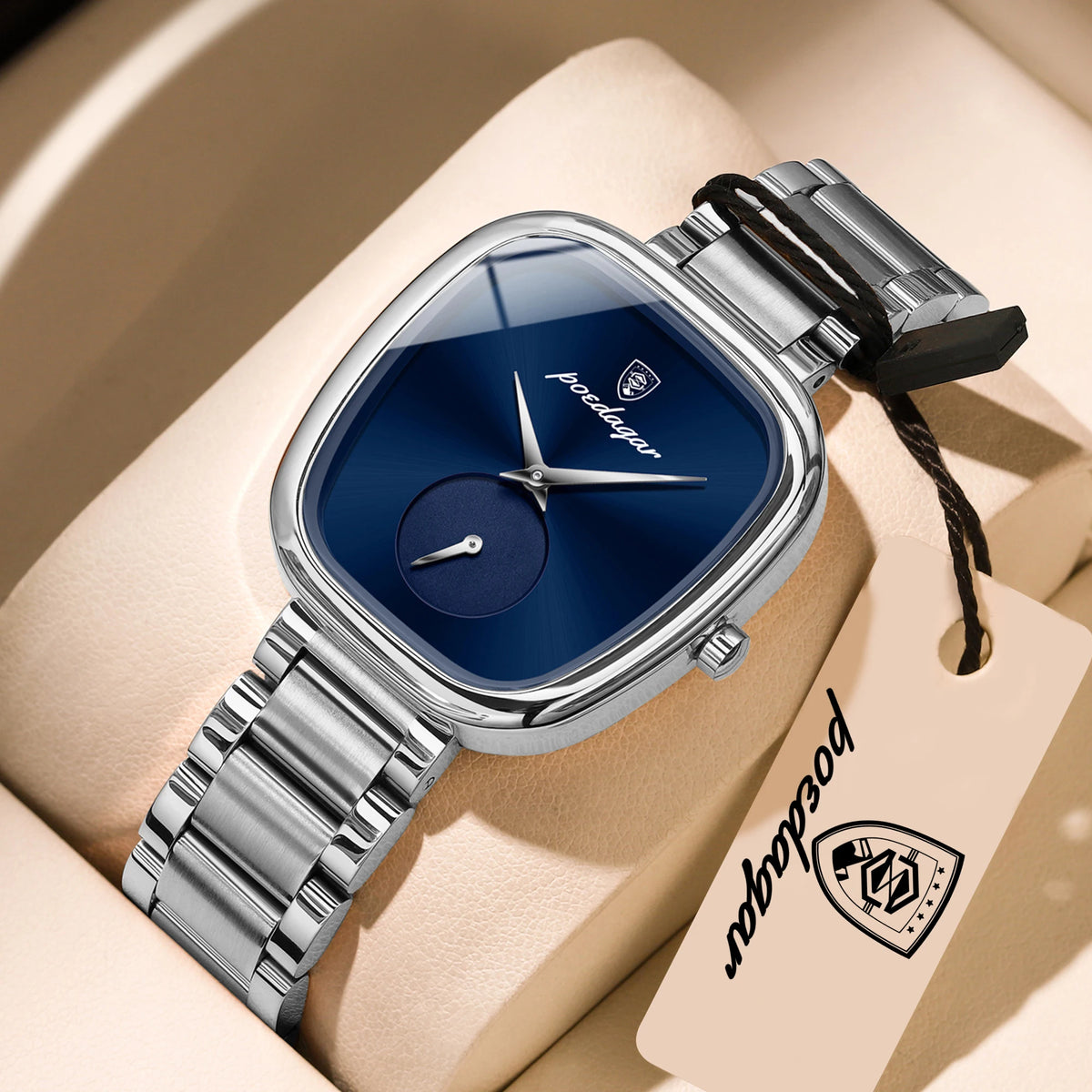 Reloj de pulsera elegante de lujo para mujer POEDAGAR, resistente al agua, de acero inoxidable, reloj de cuarzo sencillo de alta calidad para dama