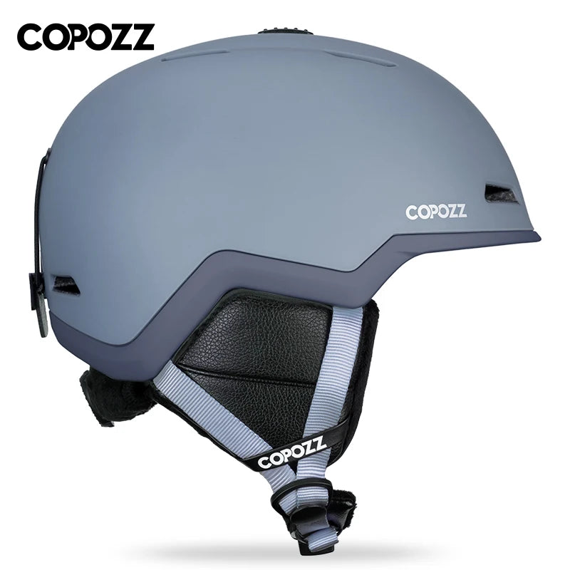 COPOZZ-casco de esquí para hombre y mujer, casco de Snowboard medio cubierto y antiimpacto para adultos y niños, casco de esquí de seguridad para monopatín
