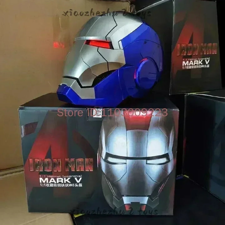 Casco de Iron Man Mk5 Mk7 Mk50 Mk17 con Control Remoto de Voz Eléctrico, Colección para Adultos, Regalo de Juego de Roles, Exclusivo para Fans