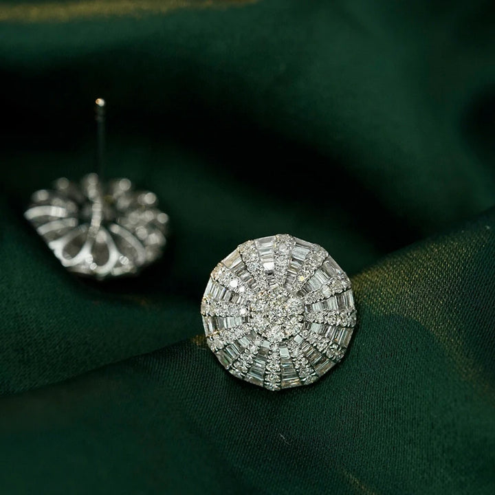 Aazuo joyería de moda 18K oro blanco diamantes naturales 1,48ct pendientes redondos de lujo para bebé niña amiga regalo fino Au750