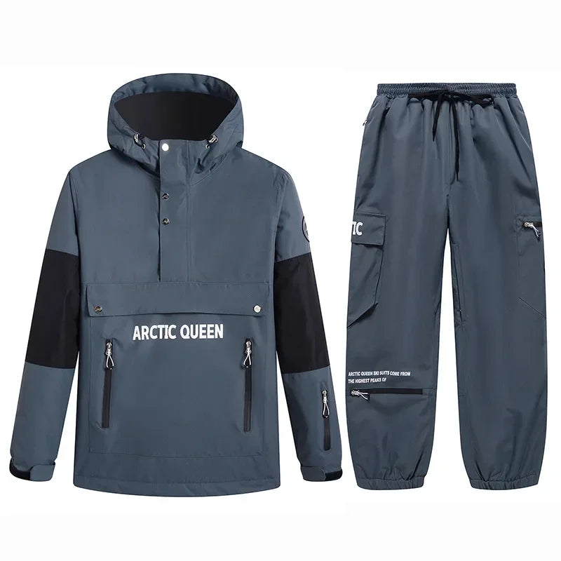 Conjuntos de Trajes de Nieve para Hombre y Mujer, Ropa de Snowboard, Ropa de Invierno para Exteriores, Sudadera con Capucha, Traje Impermeable, Chaqueta de Esquí + Pantalones
