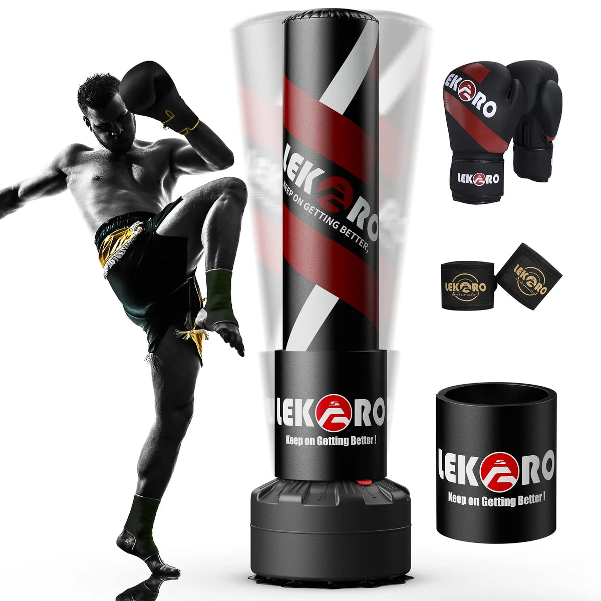 Poste de boxeo de pie con guantes, saco de arena para entrenamiento de lucha en casa, bolsa de boxeo con ventosa, regalo de vacaciones para hombres deportivos