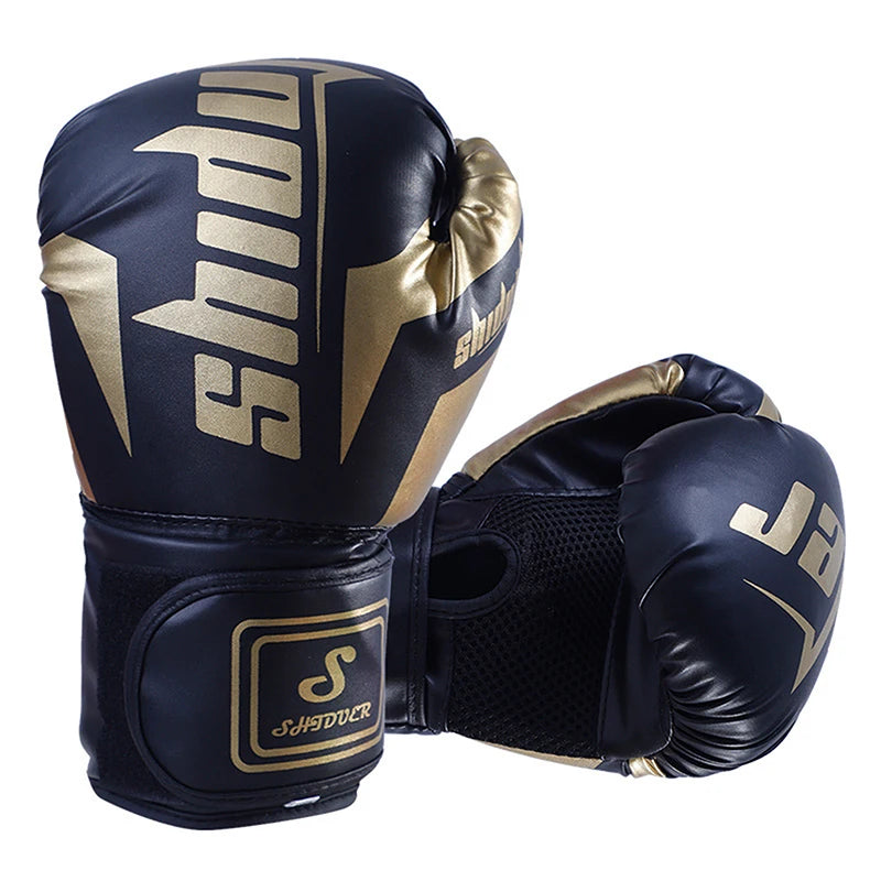 6/10 Oz PU transpirable niños adultos profesional Sanda Muay Thai Taekwondo guantes de boxeo transpirables neutros