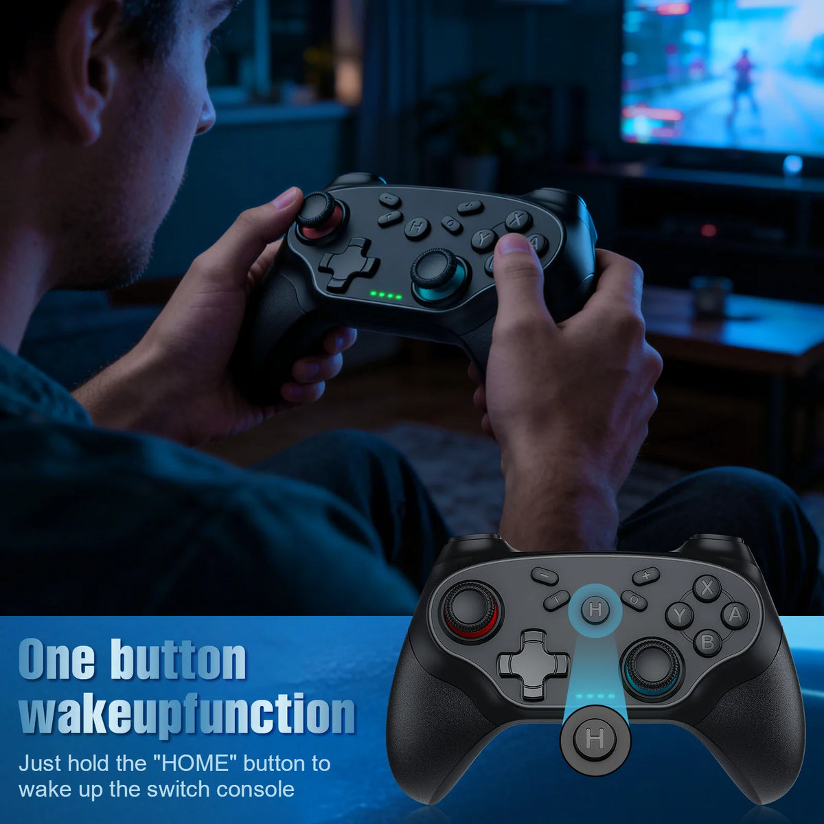 Controles de Juego para Nintendo Switch/Pro/OLED/PC, Control Inalámbrico Bluetooth con Vibración Turbo, Joystick para Videojuegos
