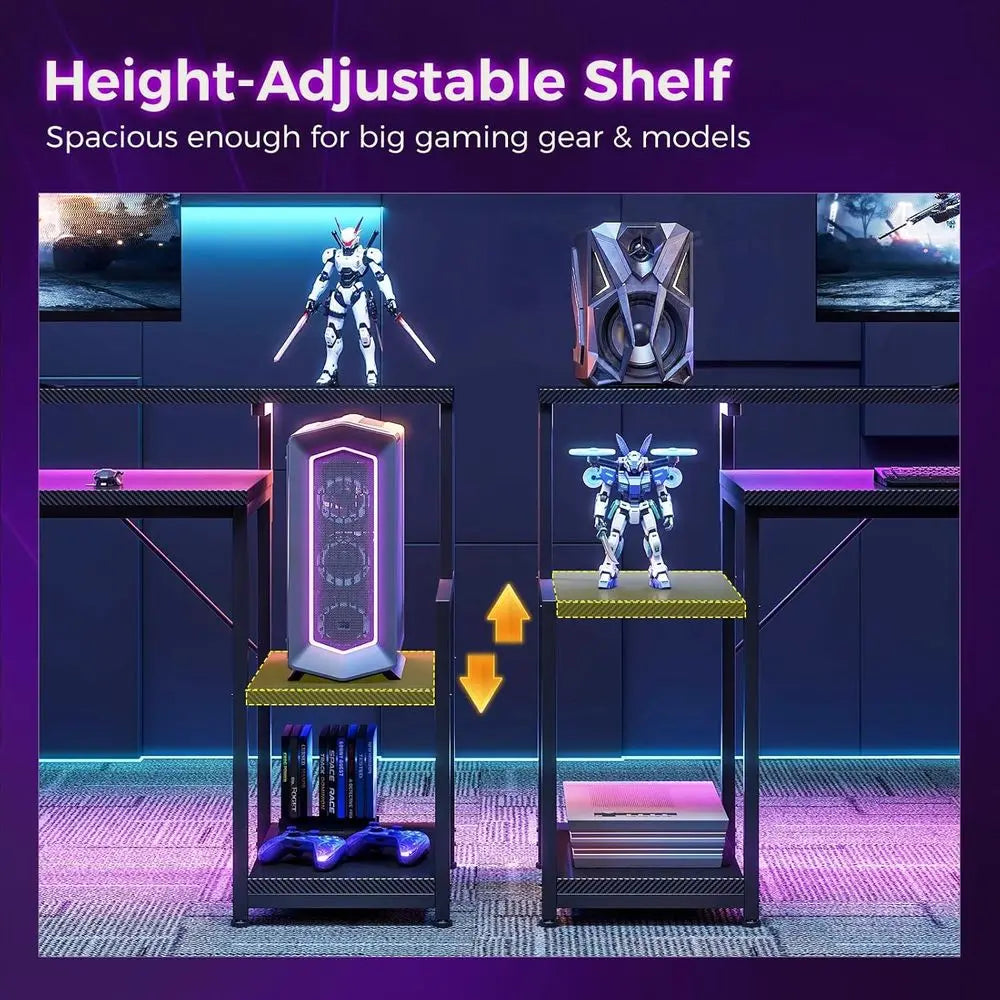 Estante ajustable del escritorio gamer para colocar figuras y accesorios