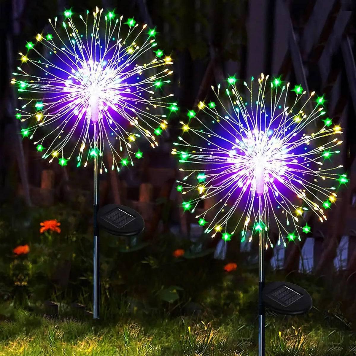 Solar LED Fairy Lights DIY Outdoor Garden Decorative Firework Lights for Patio Pathway Street Lawn Lamp