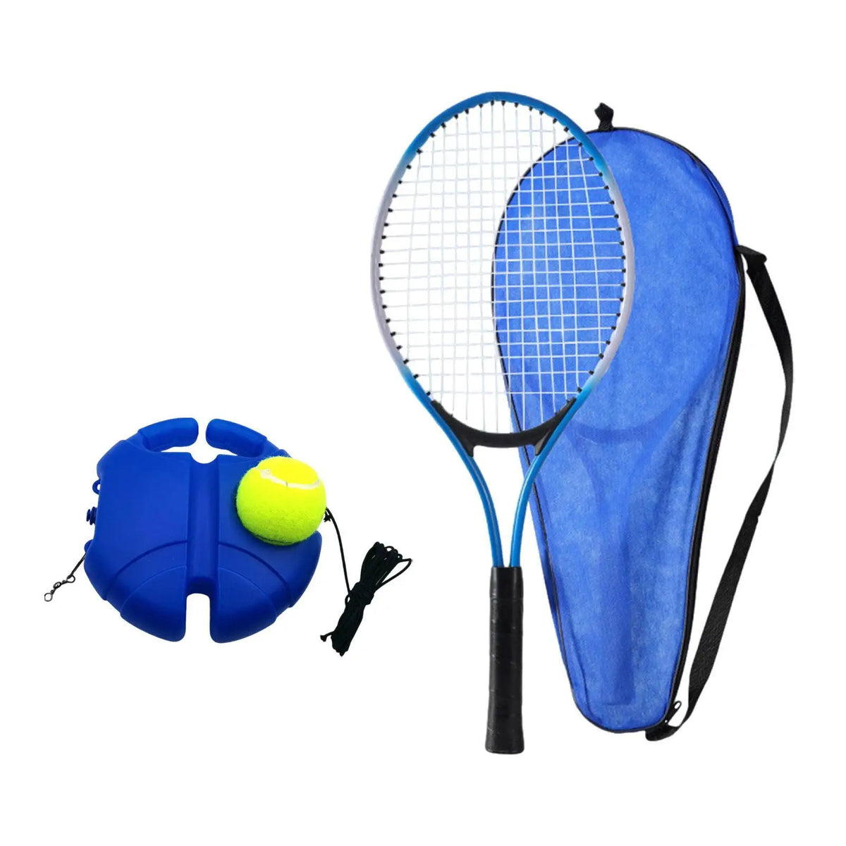 Kit de Raqueta de Tenis y Pelota de Rebote, Herramientas de Práctica Portátiles con Superficie Grande Mejorada para Actividades Familiares de Adultos y Niños