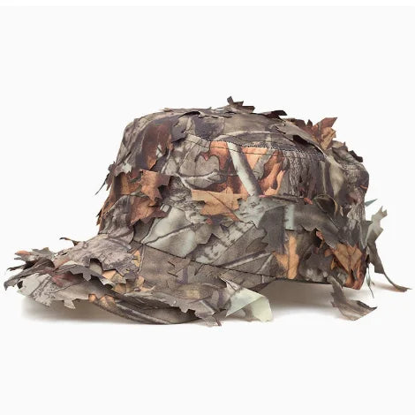Gorra de béisbol de estilo americano con camuflaje biónico de hojas, sombrero de sol de ala curva para camuflaje en la selva, copa suave para entrenamiento al aire libre