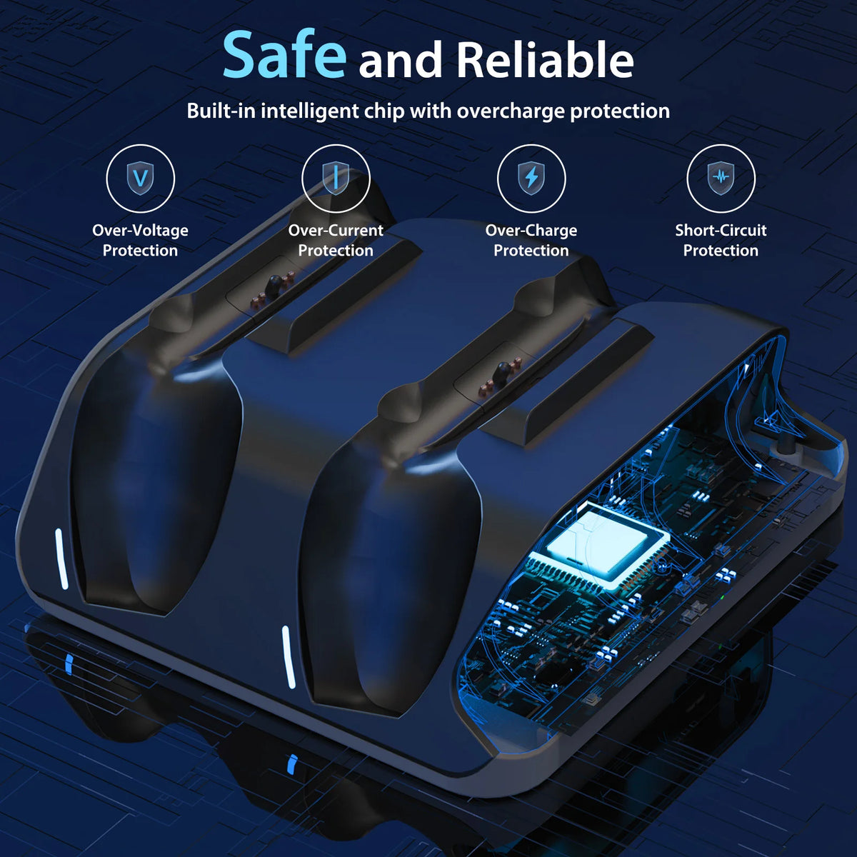 Base de carga rápida para mandos de PS5, estación de carga inalámbrica dual para mandos de PlayStation 5, accesorios para base de carga
