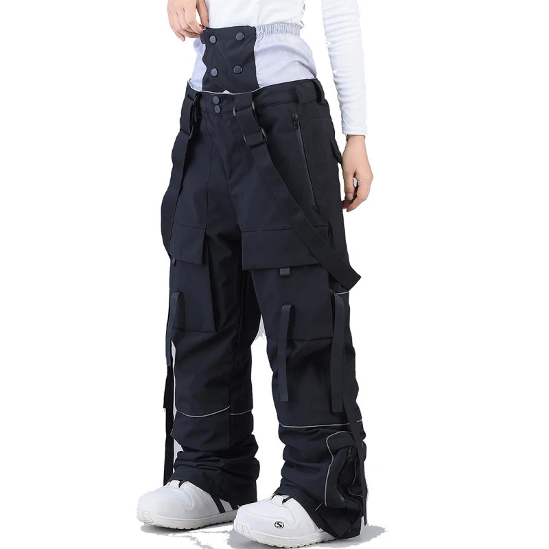 Pantalones de esquí unisex con protección para la cintura, ideales para practicar snowboard, tanto para hombres como para mujeres, y como ropa deportiva de invierno para actividades al aire libre.