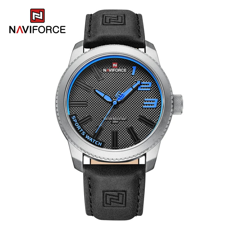 Relojes de pulsera de cuarzo simples para hombre NAVIFORCE con correa de piel, resistentes al agua, diseño deportivo y de negocios, Relogio Masculino