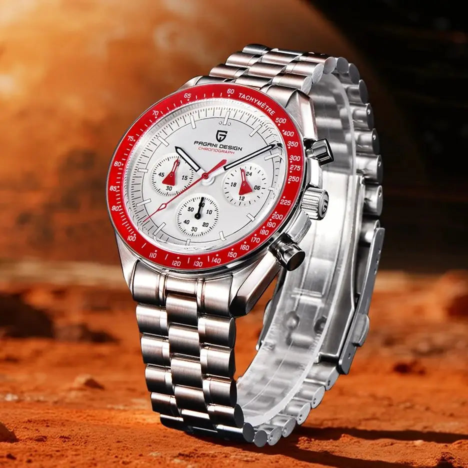 Relojes para hombre PAGANI DESIGN AK Project Mars 2026, reloj de cuarzo de lujo para hombre, cronógrafo deportivo con cristal de zafiro AR, fecha automática