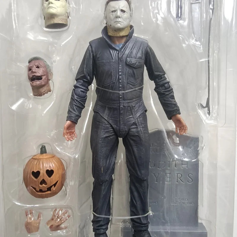 Figura de Michael Myers de NECA con LED, Figura de Acción Ultimate de Halloween, Figura de Freddy Jason Voorhees, Modelo de Sangre, Juguetes, Regalo de Halloween
