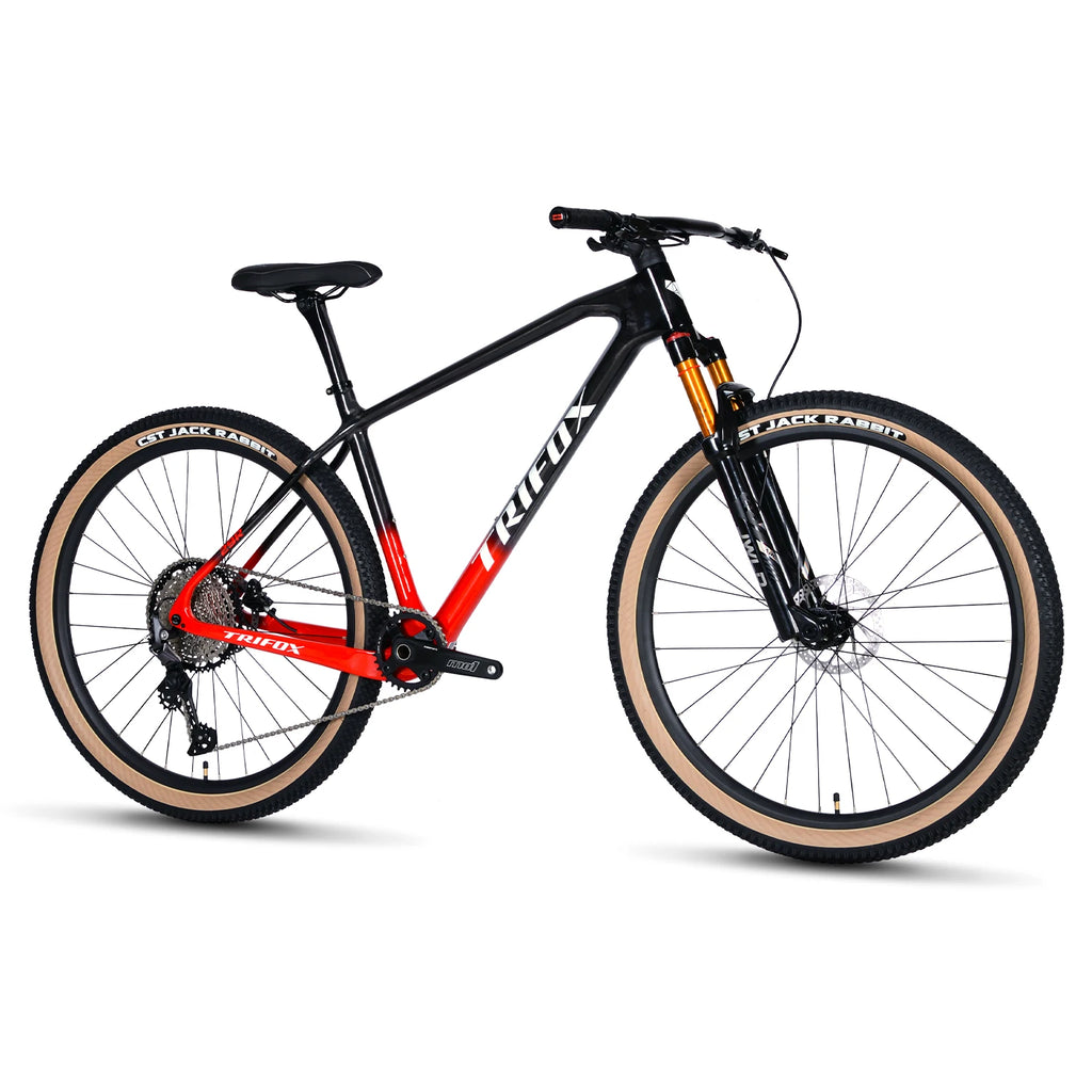 Horquilla de suspensión de 12 velocidades, cuadro de fibra de carbono, bicicleta de montaña de 29 pulgadas, frenos de disco hidráulicos, bicicleta para adultos para todo terreno al aire libre.
