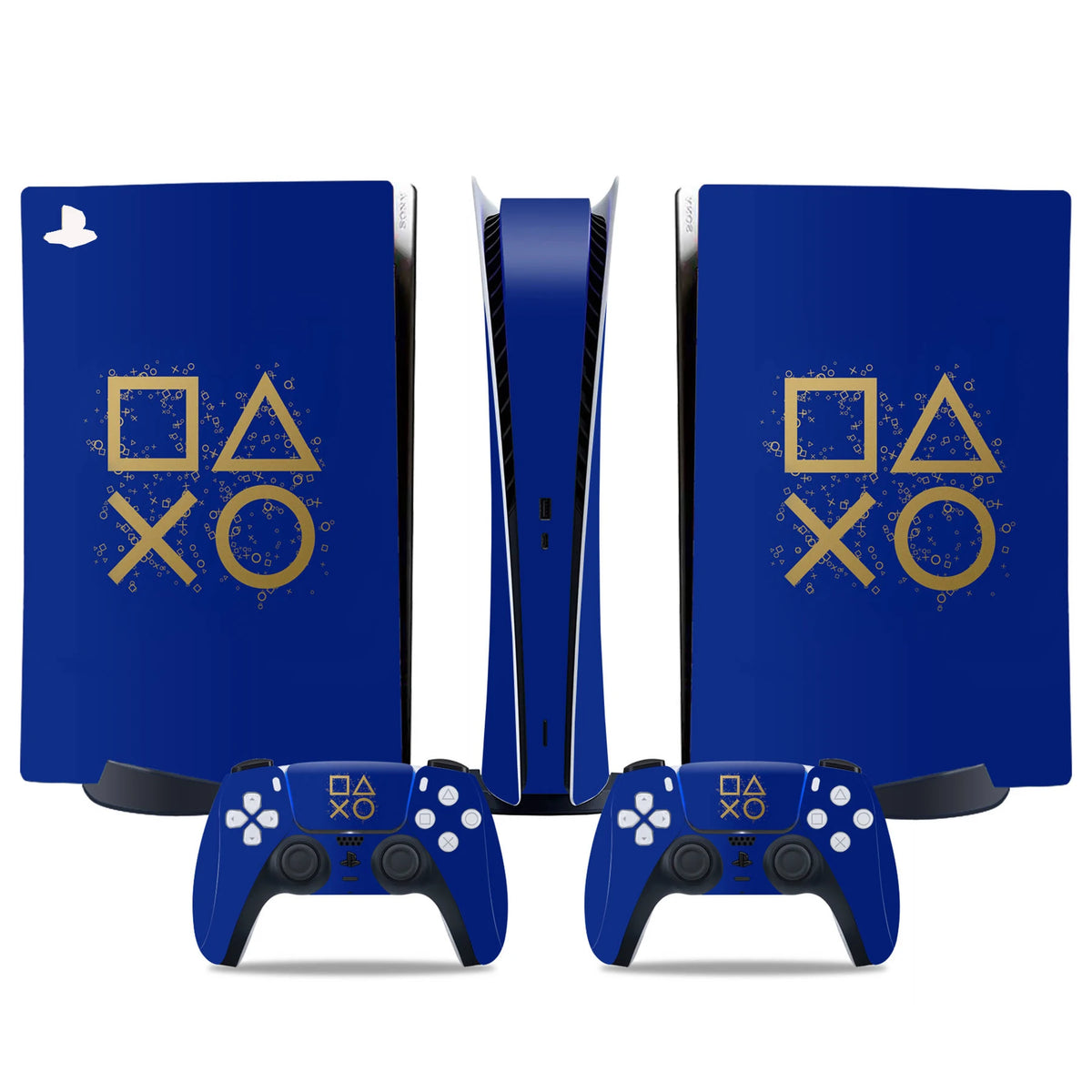 Adhesivo de vinilo protector para consola PS5 edición digital, set completo de cubierta para la consola y 2 controles