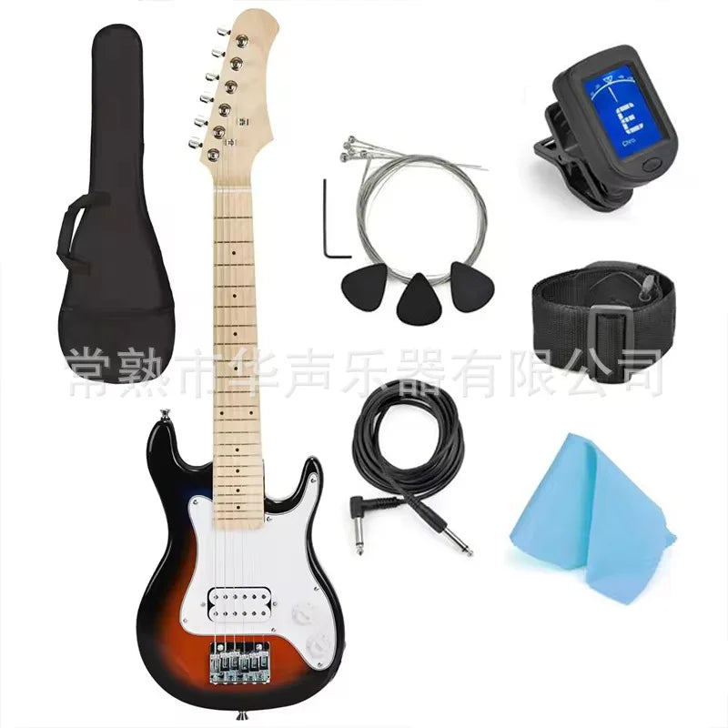 Guitarra Eléctrica de 30 Pulgadas para Niños y Niñas Principiantes, con Correa de Mochila y Accesorios, Instrumento de Cuerda