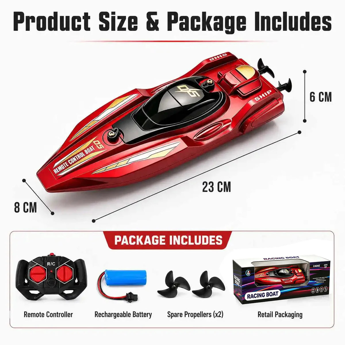 Lancha teledirigida de alta velocidad 2.4G, barco de control remoto, lancha rápida de carreras con doble motor impermeable, juguete acuático recargable para niños, piscina, lago, al aire libre