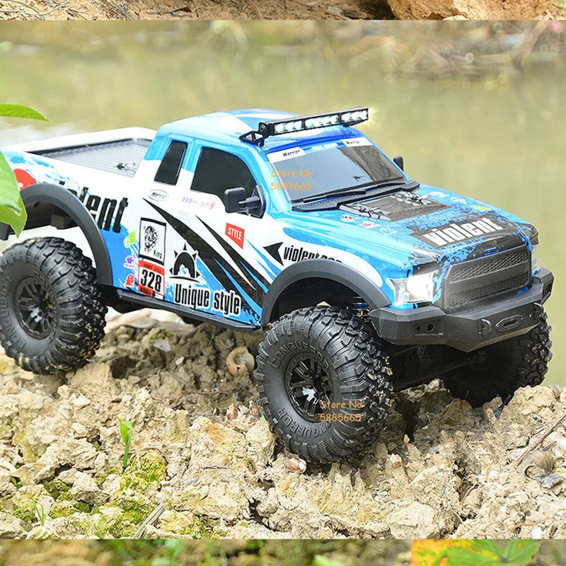 Camión todoterreno RC 4WD de escalada de 45 grados, 2,4G, 4WD, 1/10, suspensión independiente, coche de carreras de derrape