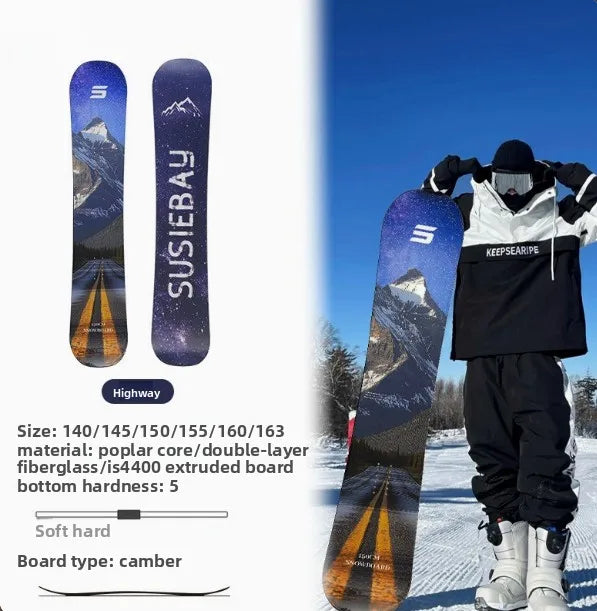Tabla de Snowboard Personalizable para Adultos, Estilo All Mountain Freestyle, Hecha de Material TPU Resistente