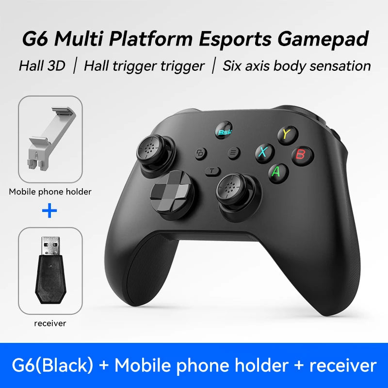 Controlador de Juegos Móvil Inalámbrico G6 con Gatillos y Joystick Hall, Compatible con Switch/PC/Android/iOS