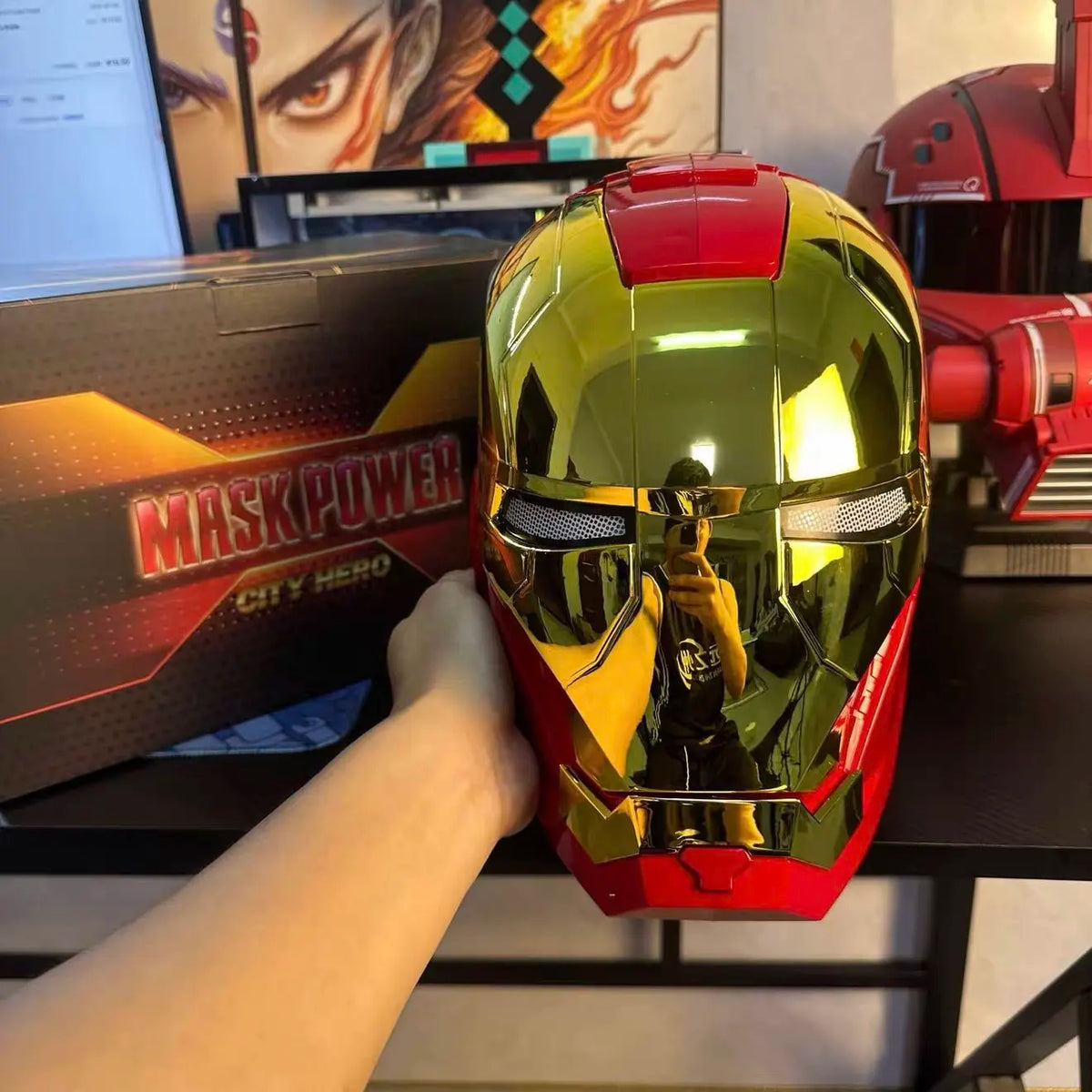 Máscara de Iron Man 2026, réplica 1:1, casco de anime, eléctrico, con control de voz, modelo de máscara para adultos, casco de juguete, regalo de cumpleaños