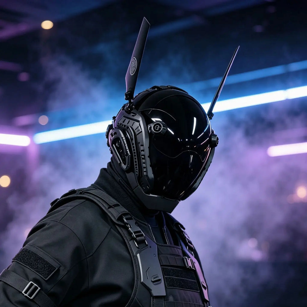 Máscara Cyberpunk de Cara Completa para Cosplay, Disfraz, Accesorio para Halloween, Festival de Música, Comic-Con, Juego de Rol, Máscara de Guerrero Mecánico de Ciencia Ficción