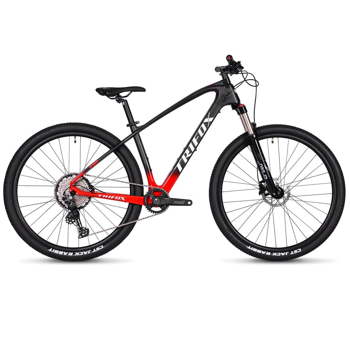 Bicicleta de montaña rígida TRIFOX MTB de fibra de carbono 29er con frenos de disco hidráulicos SHIMANO M6100 de 12 velocidades, bicicleta completa
