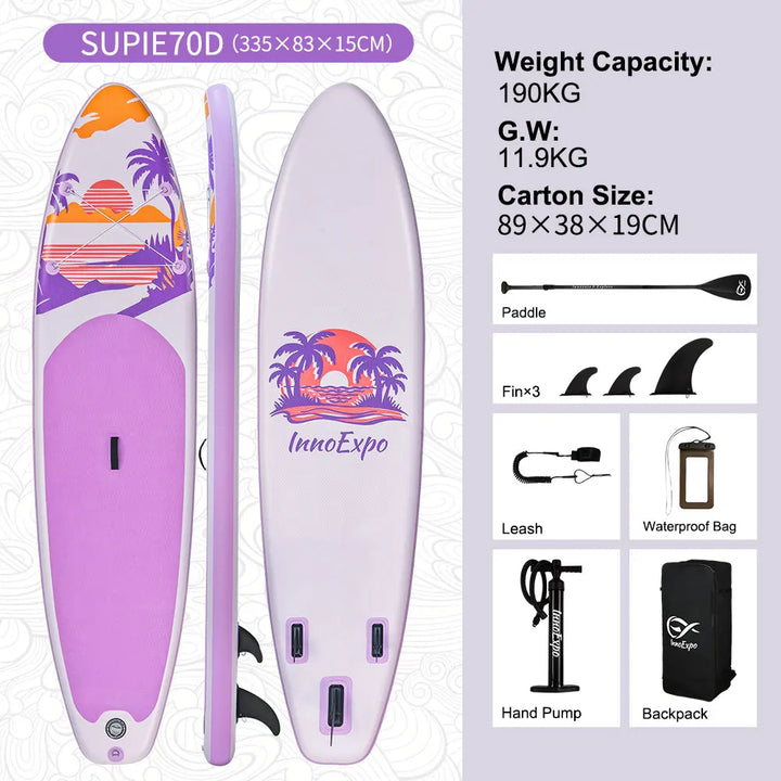 Tabla de Paddle Surf Inflable InnoExpo, Tabla de Surf, Tabla de SUP, Antideslizante, Deportes Acuáticos, Tabla de Paddle Surf ISUP
