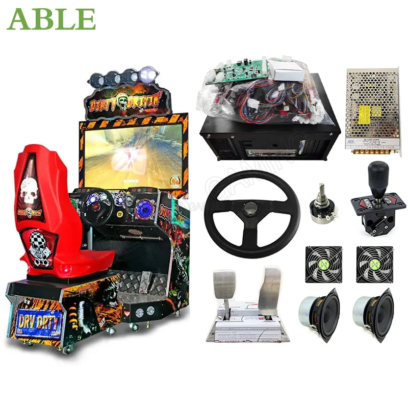 Dirty Drivin-máquina de juego Arcade, Kit completo de simulación de conducción de vídeo operado con monedas, juego de carreras de coches, Kit de Arcade