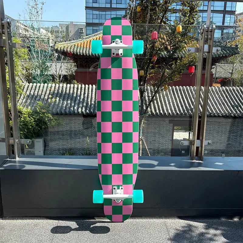 Patineta Longboard Completa de 113 cm para Principiantes, Adultos y Niños, con Tabla de Bambú, Arce y Fibra de Vidrio, Ruedas de 65x46 mm para Bailar Freestyle