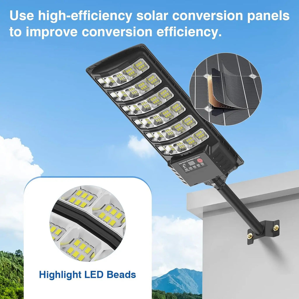 2/1 uds. Farola solar para exteriores, resistente al agua, con sensor de movimiento, luz de inundación LED alimentada por energía solar para estacionamiento exterior