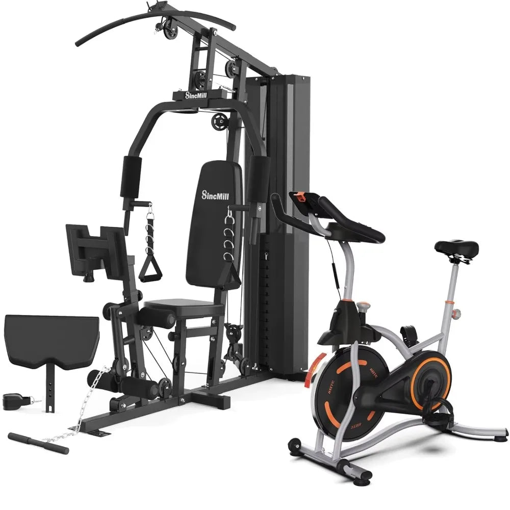 Equipo de Gimnasio Multifuncional para el Hogar de 148 LB, Sistema de Poleas con Cable para Entrenamiento de Cuerpo Completo, Máquina de Ejercicios de Fuerza y Fitness
