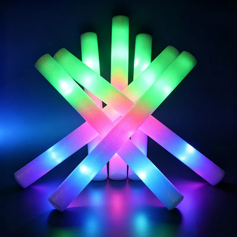 15/30/40 unidades de bastones luminosos de espuma LED, con 3 modos de iluminación, luces intermitentes de colores, ideales para bares, bodas, fiestas de cumpleaños y para que brillen en la oscuridad.