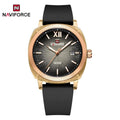 Reloj de cuarzo sencillo para mujer NAVIFORCE, reloj de pulsera informal para dama, con calendario, manecillas luminosas, correa de silicona y resistente al agua 5ATM